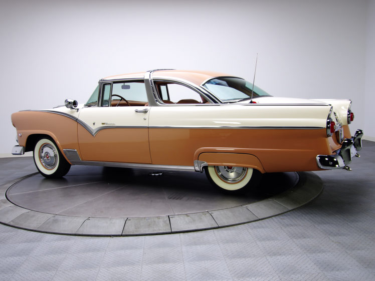 1955, Ford, Fairlane, Crown, Victoria, Coupe, 64a, Retro HD Wallpaper Desktop Background