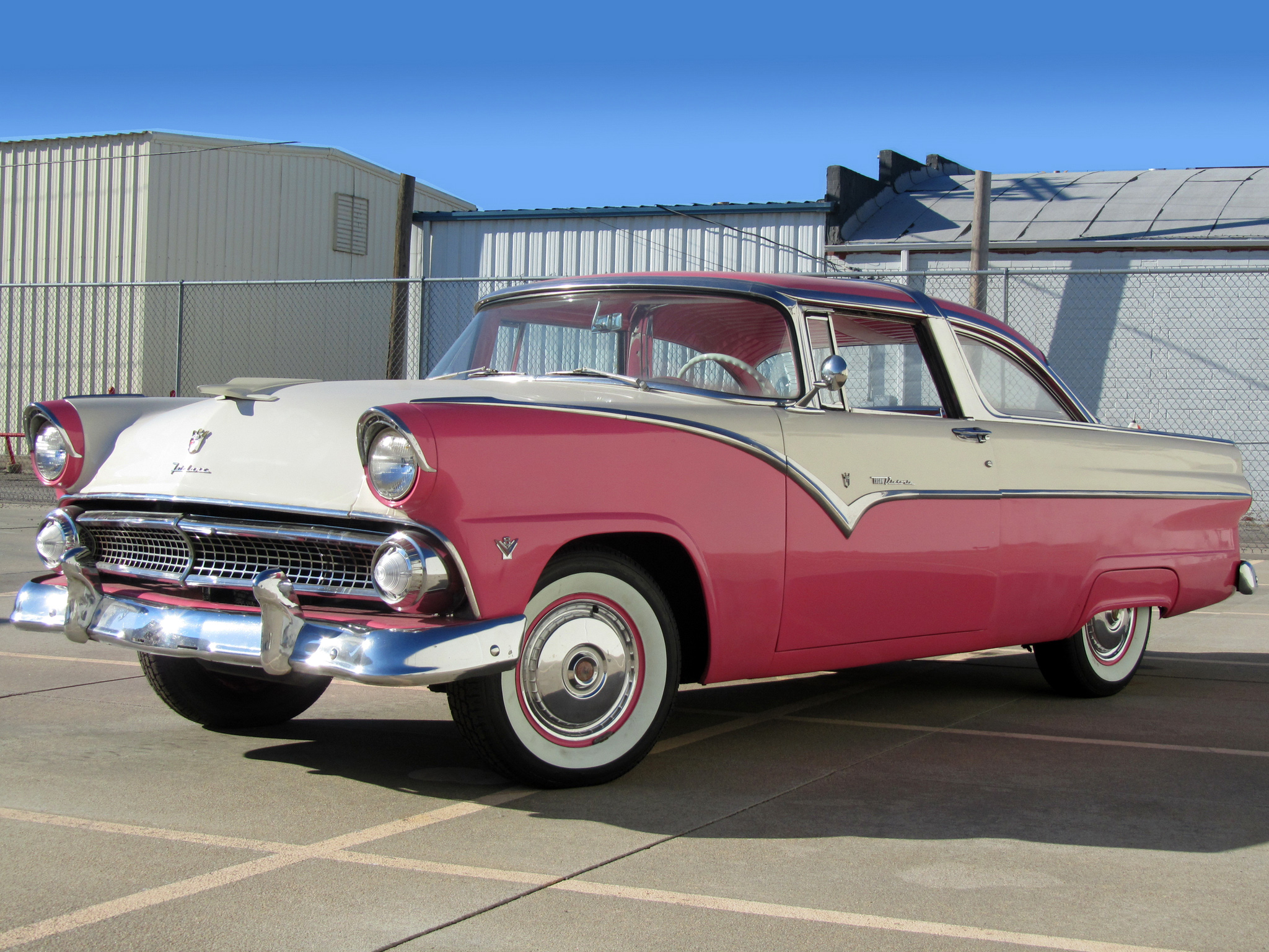 1955, Ford, Fairlane, Crown, Victoria, Coupe, 64a, Retro, Gs Wallpaper