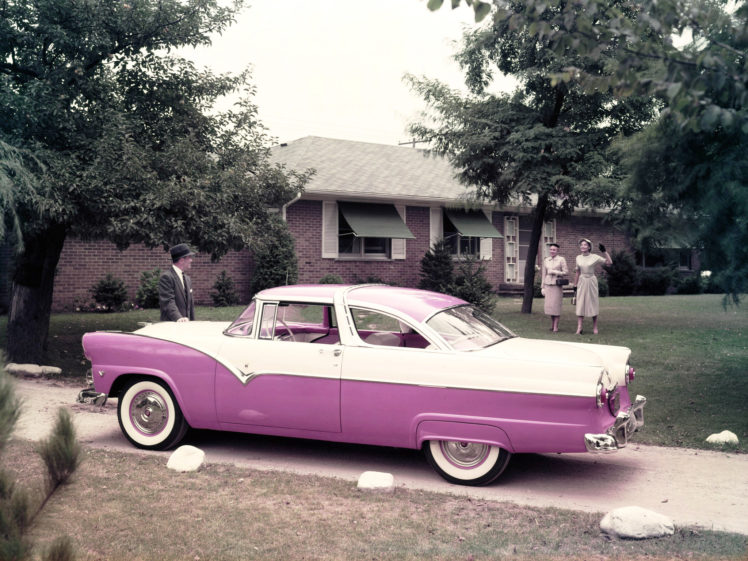 1955, Ford, Fairlane, Crown, Victoria, Coupe, 64a, Retro, Gw HD Wallpaper Desktop Background