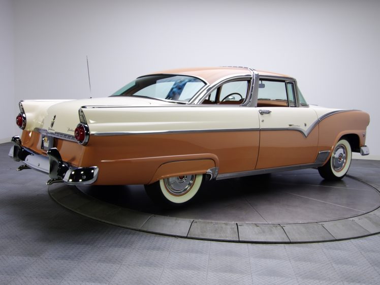 1955, Ford, Fairlane, Crown, Victoria, Coupe, 64a, Retro, Hy HD Wallpaper Desktop Background
