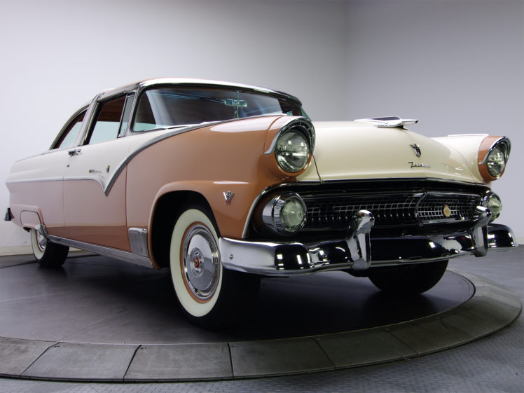 1955, Ford, Fairlane, Crown, Victoria, Coupe, 64a, Retro HD Wallpaper Desktop Background