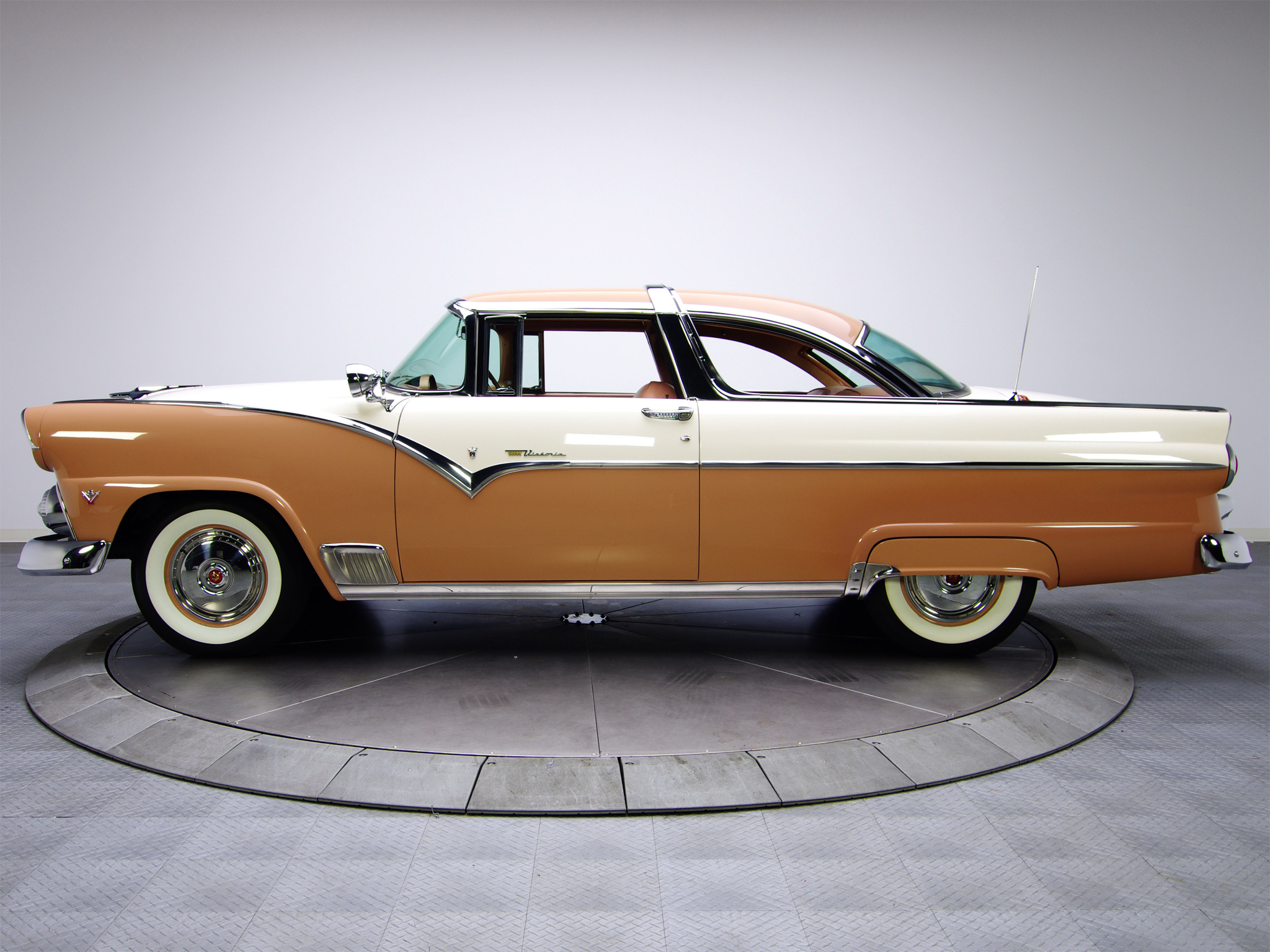 1955, Ford, Fairlane, Crown, Victoria, Coupe, 64a, Retro Wallpaper