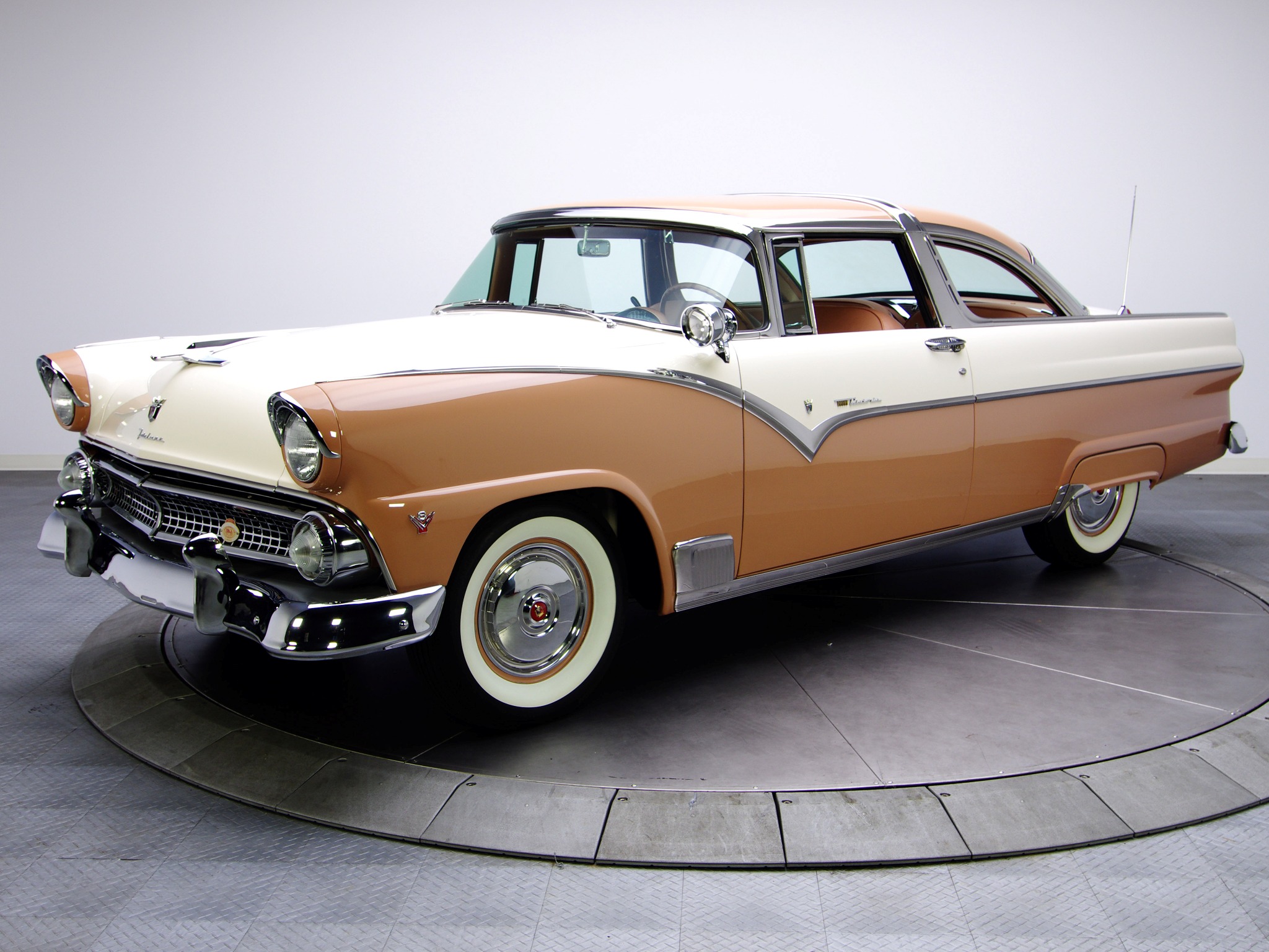 1955, Ford, Fairlane, Crown, Victoria, Coupe, 64a, Retro Wallpaper