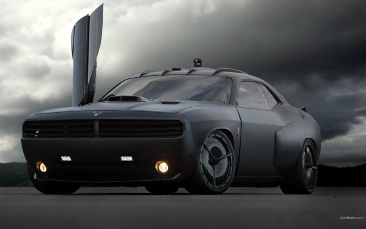 clouds, Black, Cars, Ride, Vehicles, Dodge, Challenger, Sport, Cars HD Wallpaper Desktop Background
