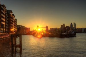 sunset, Cityscapes, London, Buildings, Sunlight, Tower, Bridge, Rivers