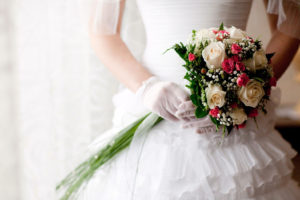 flowers, Bridal, Bouquet, White, Gloves