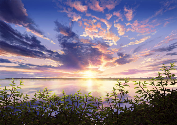 original, Clouds, Landscape, Original, Saki, Scenic, Sky, Sunset, Water HD Wallpaper Desktop Background