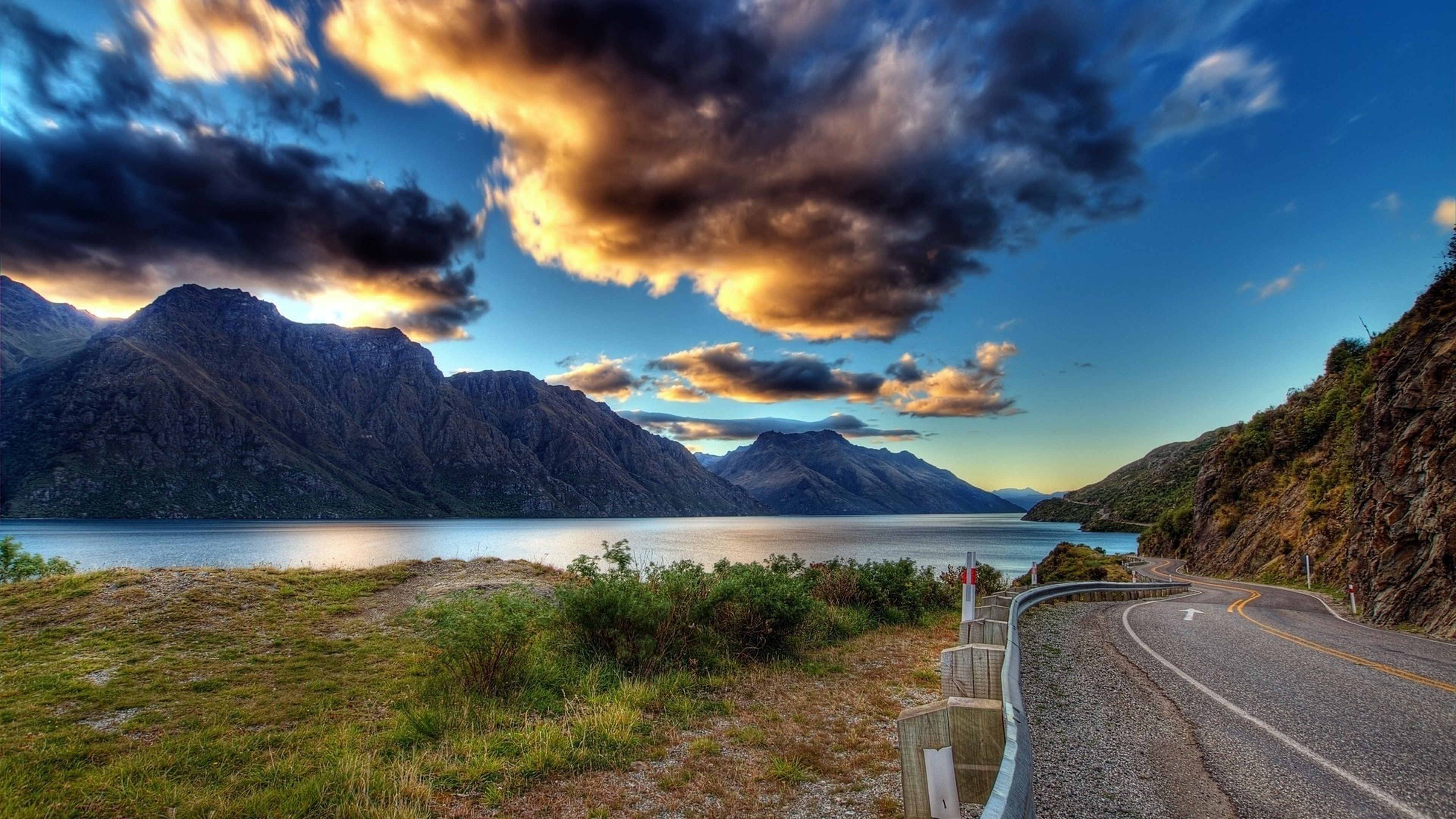 mountains, Clouds, Landscapes, Lakes, Rivers Wallpaper