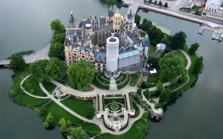 architecture, Schwerin, Castle, Island, Schweriner, Schloss, Schweriner, See HD Wallpaper Desktop Background