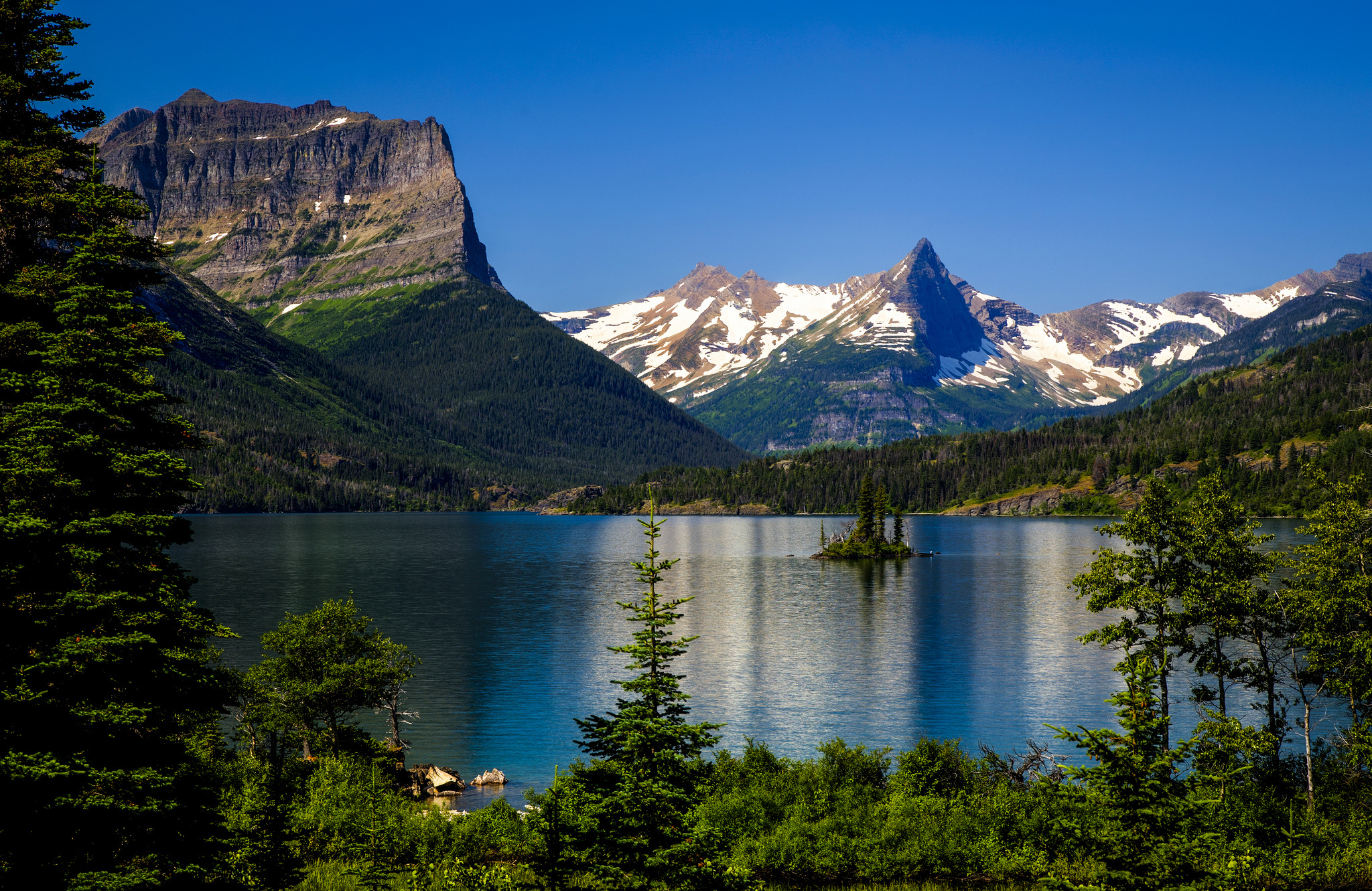 glacier, Mountains, Lake, Reflection Wallpaper