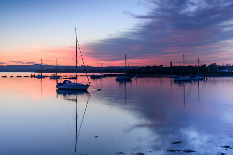 united, Kingdom, Hampshire, England, Reflection, Sunrise, Sunset HD Wallpaper Desktop Background