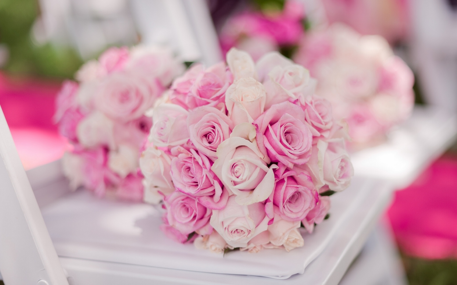wedding, Bouquet, Buds, Roses, Bokeh Wallpaper