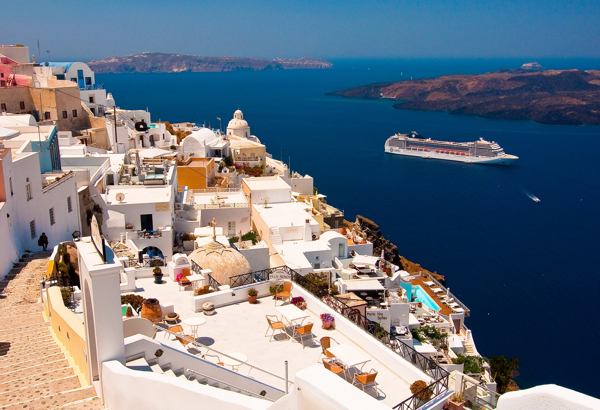 greece, Aegean, Sea, The, Ship, Scenic, House, Home Wallpaper