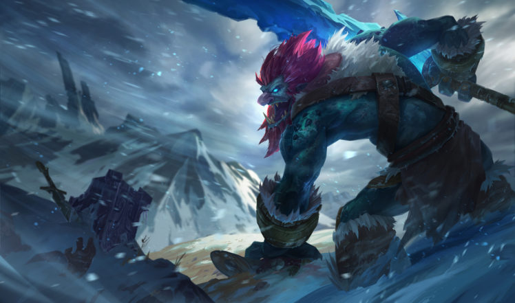 league, Of, Legends, Warriors, Trundle, Snow, Games, Fantasy, Warrior HD Wallpaper Desktop Background