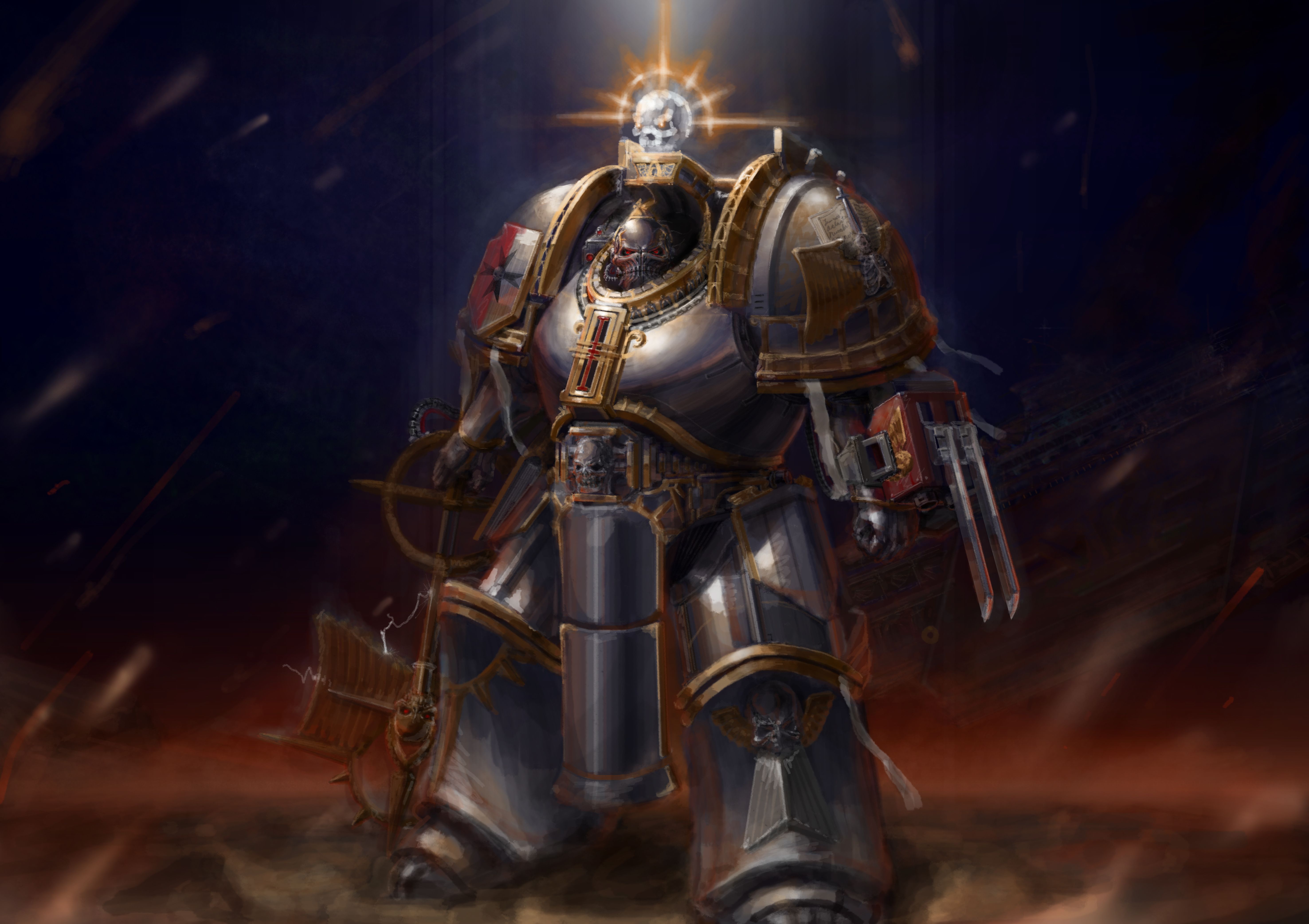 warhammer, 40000, Warrior, Armor, Games, Fantasy, Sci fi Wallpaper