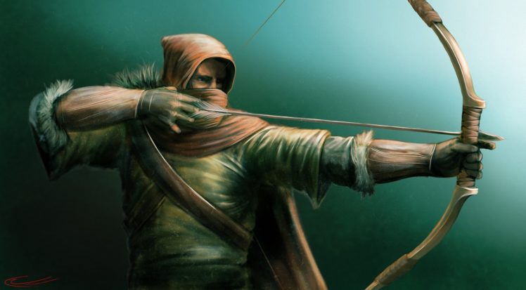 archer, Men, Warrior, Green, Arrow, Hood, Headgear, Movies, Fantasy, Weapon HD Wallpaper Desktop Background
