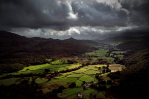 valley, England, Britain, Sky, Clouds