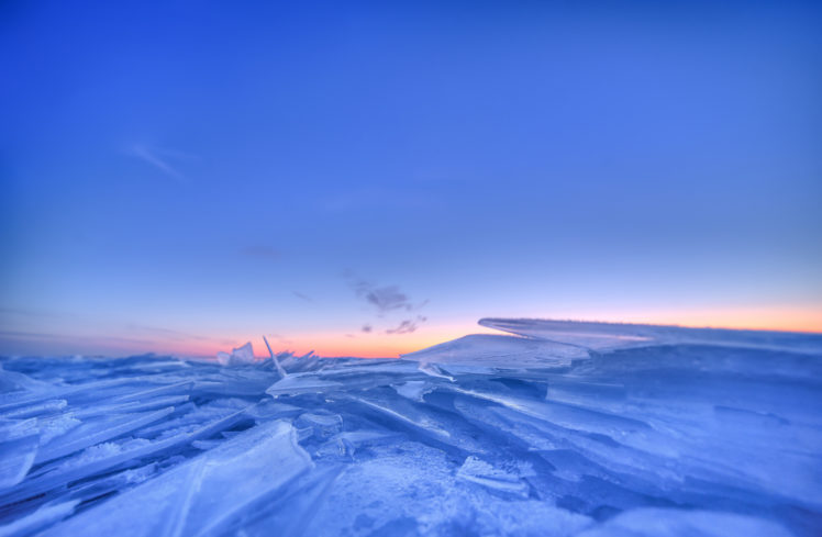 winter, Lake, Ice, Ice, Blue, Sky, Sunset, Sunrise HD Wallpaper Desktop Background
