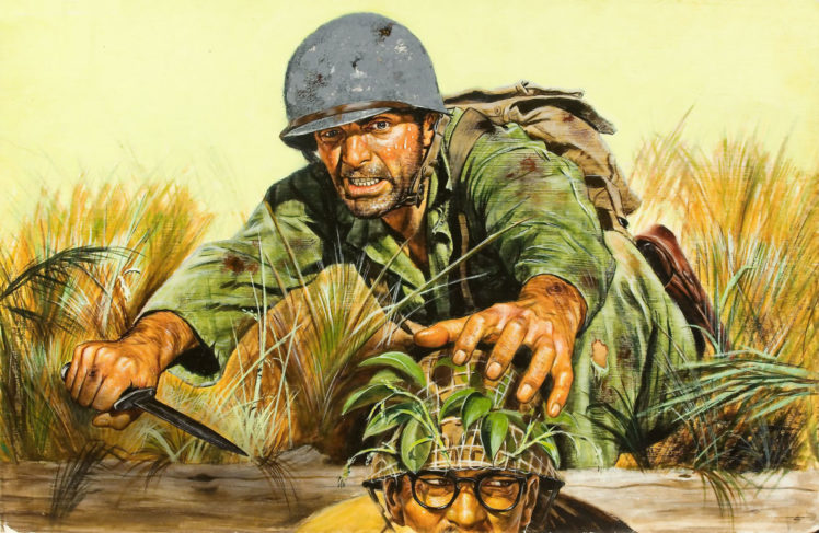 painting, Art, Soldiers, Knife, Army, Battle, War, Military HD Wallpaper Desktop Background