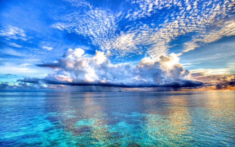 clouds, Over, The, Sea HD Wallpaper Desktop Background