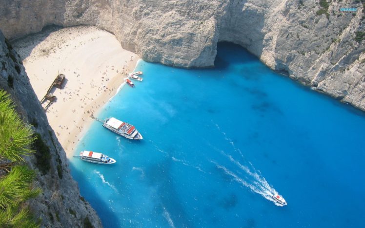 beach, Islands, Boats, Greece, Seaside, Vehicles, Bay, Shipwreck HD Wallpaper Desktop Background