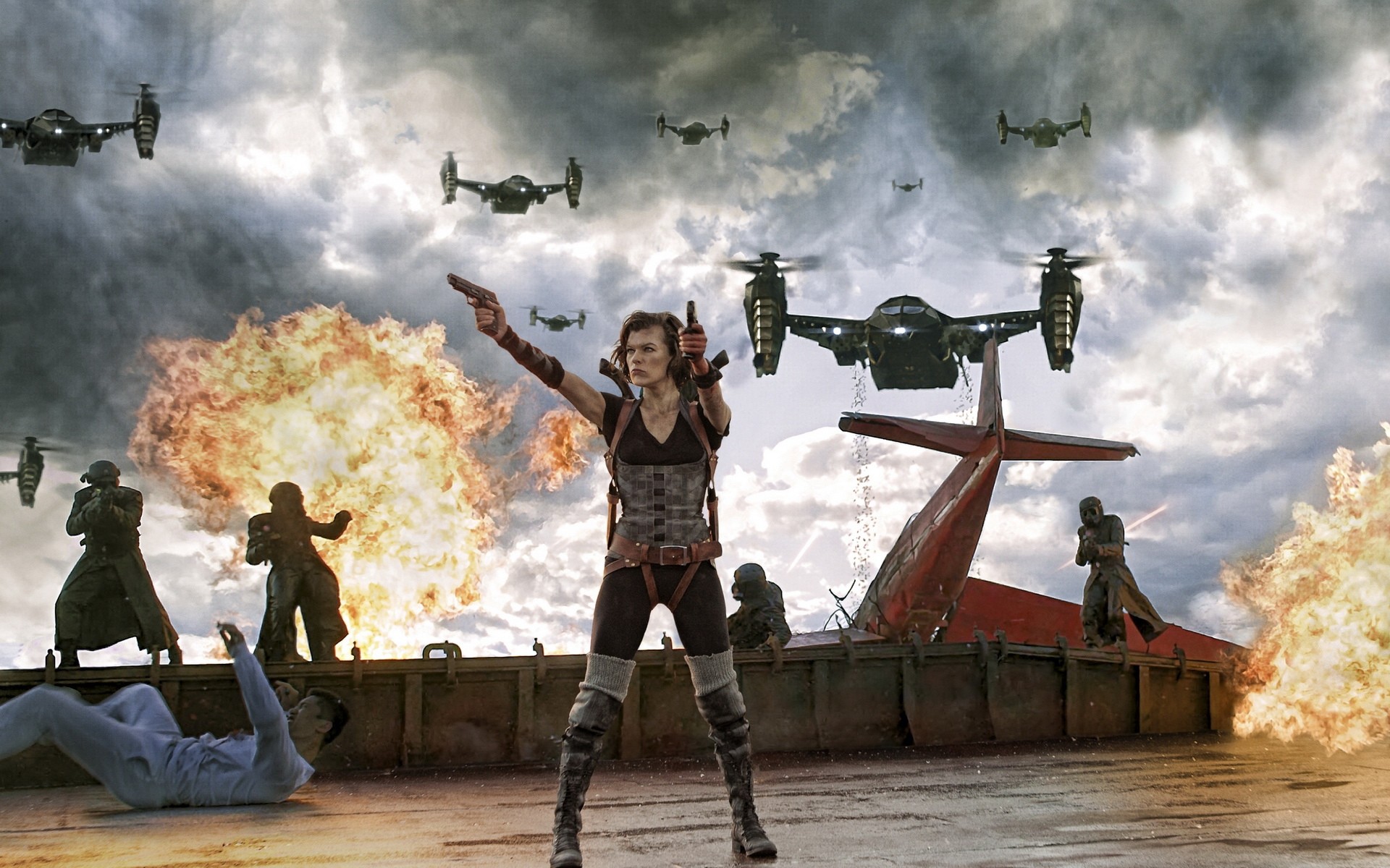 aircraft, Milla, Jovovich, Resident, Evil, Apocalypse Wallpaper