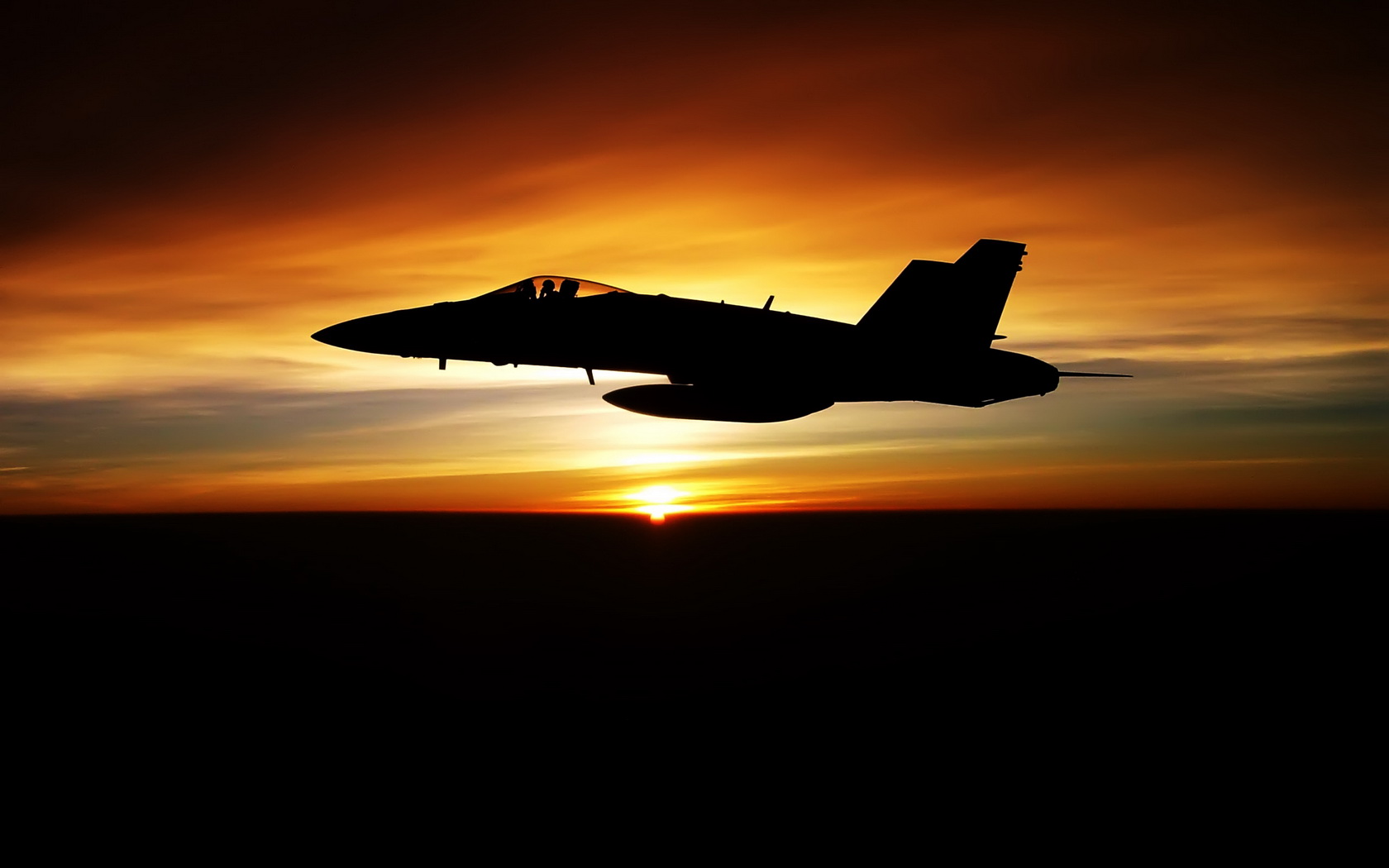 fighter, Jet, Sunset Wallpaper