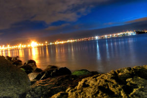 water, Landscapes, Sea, Night, Lights