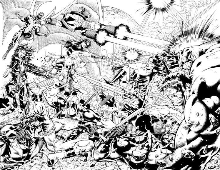 marvel, Deadpool, Hulk, Battle, Punisher HD Wallpaper Desktop Background