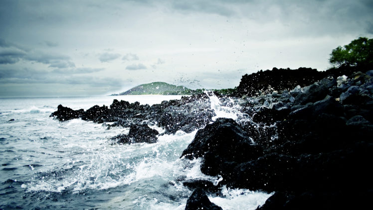 water, Sea, Waves, Rocks, Stones, Shore, Ripples, Splashes HD Wallpaper Desktop Background