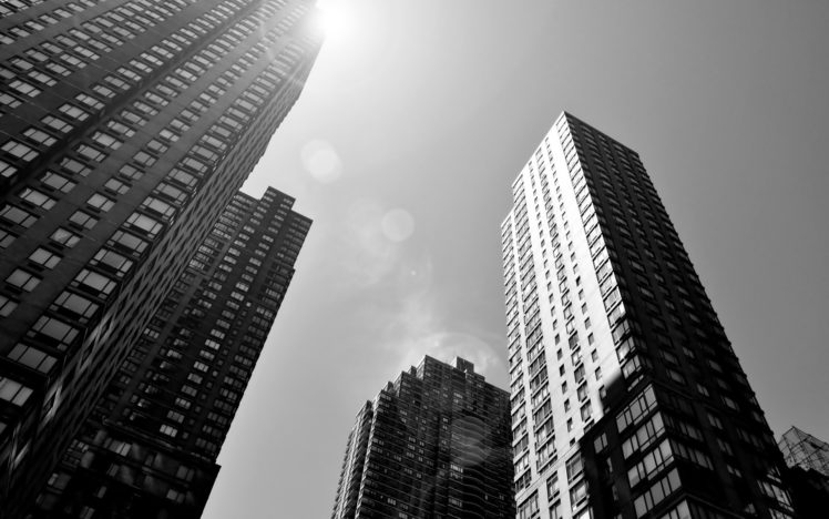 black, And, White, Cityscapes, Architecture, Buildings, Skyscrapers HD Wallpaper Desktop Background