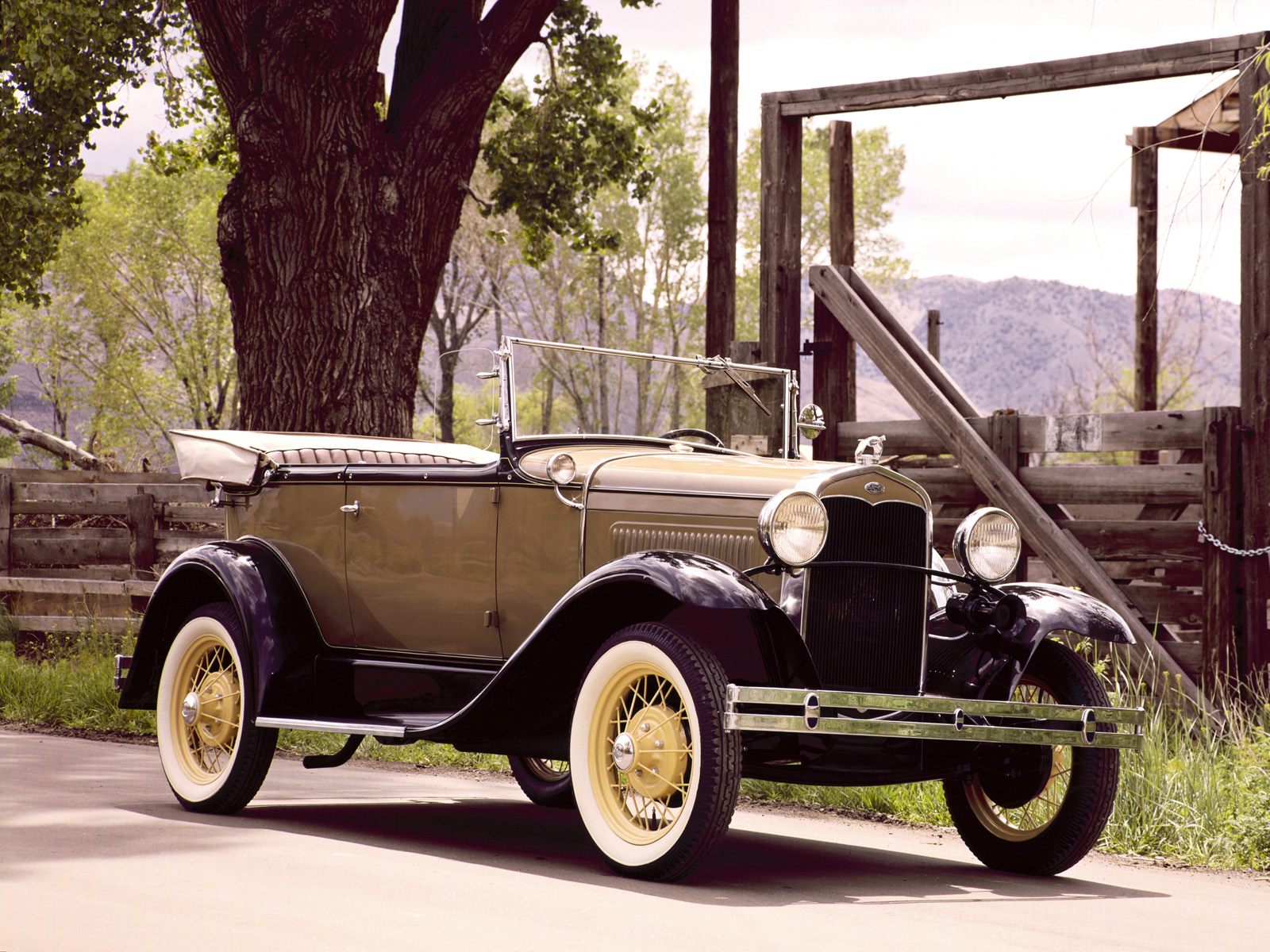 1930, Ford, Model a, 2 door, Phaeton, 180b, Retro Wallpaper