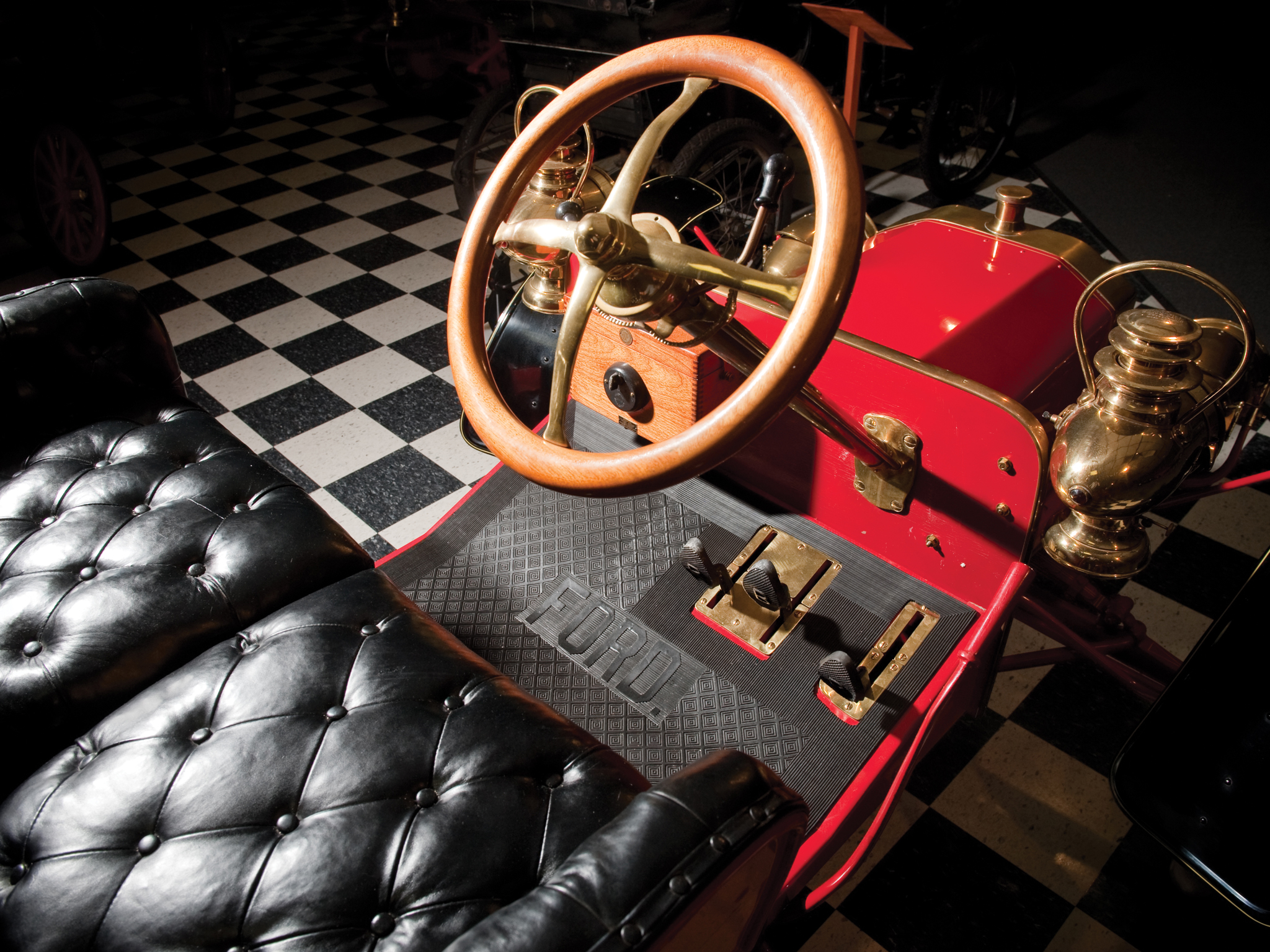 1906, Ford, Model n, Runabout, Retro, Interior Wallpaper