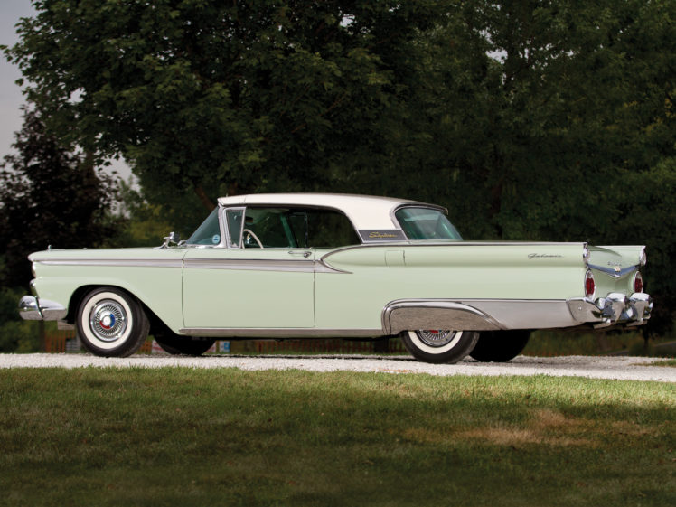 1959, Ford, Galaxie, Skyliner, Retractable, Hardtop, 51a, Retro HD Wallpaper Desktop Background