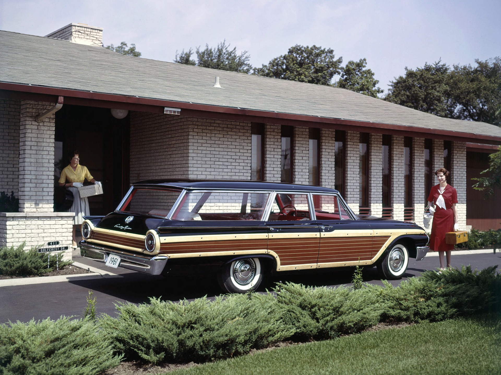 1961, Ford, Galaxie, Country, Squire, Stationwagon, Classic Wallpaper