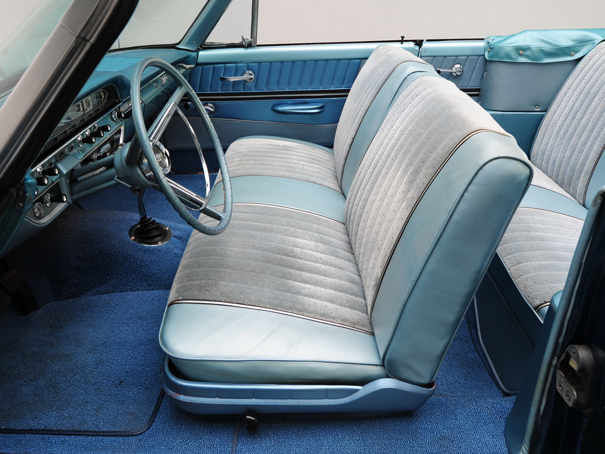 1961, Ford, Galaxie, Sunliner, 390, Classic, Convertible, Interior Wallpaper
