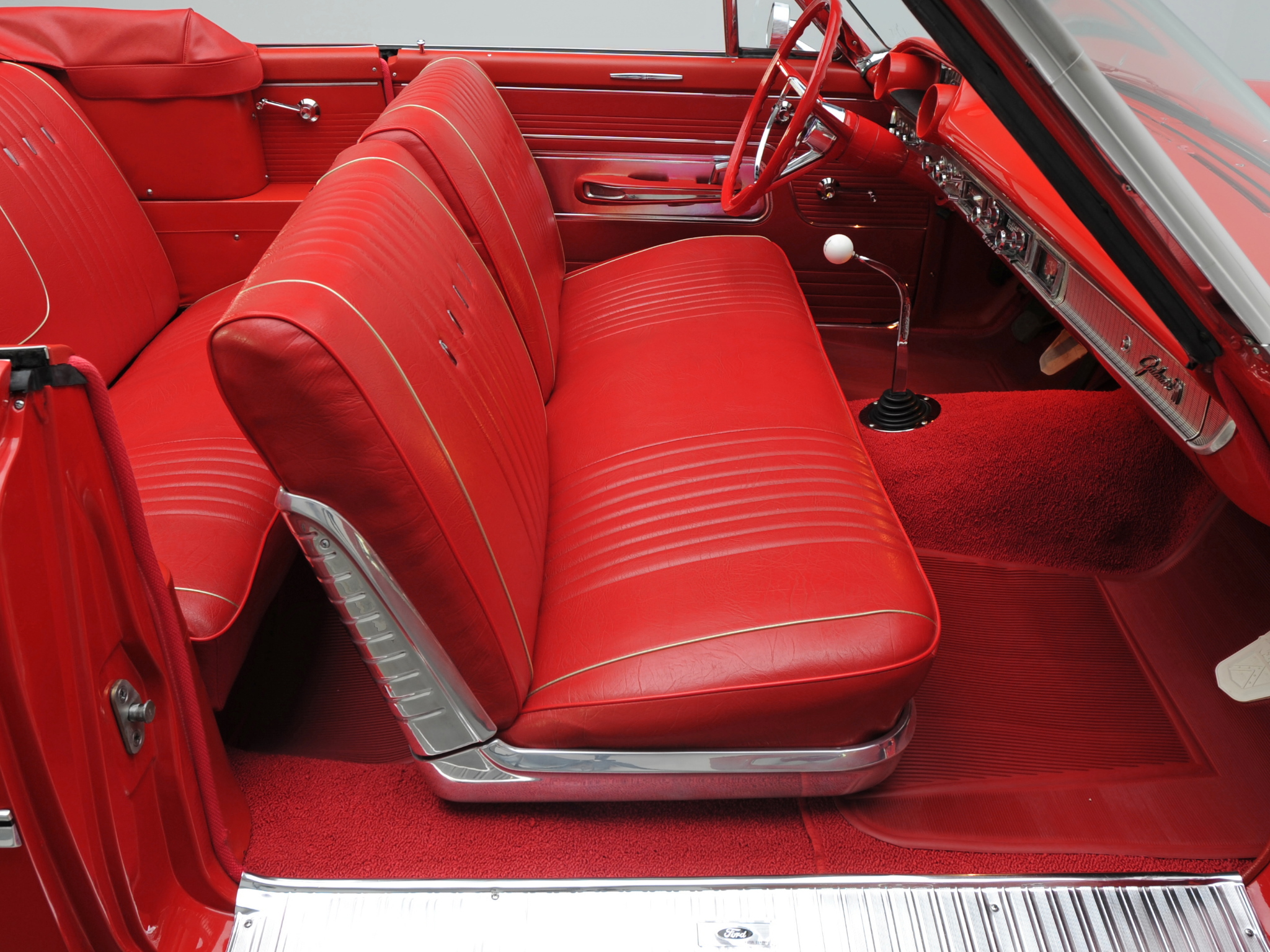 1963, Ford, Galaxie, 500, Sunliner, 6 5, Convertible, Classic, Interior Wallpaper
