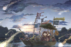 original, Boat, Clouds, Food, Original, Panda, Panties, Sky, Underwear, Usami, Miki, Water