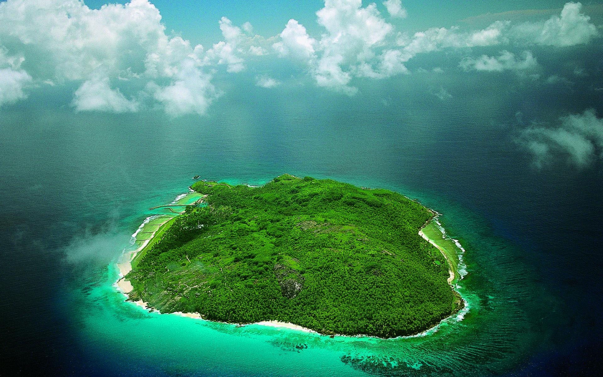 clouds, Islands Wallpaper