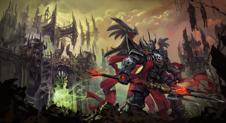 warhammer, 40000, Warrior, Armor, Trident, Fantasy, Games HD Wallpaper Desktop Background
