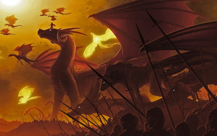 dragons, Phoenix, Fantasy, Art HD Wallpaper Desktop Background