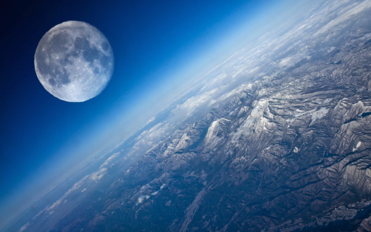 earth, From, Space, Moon, Cosmos, Space, Universe, Outer, Space HD Wallpaper Desktop Background