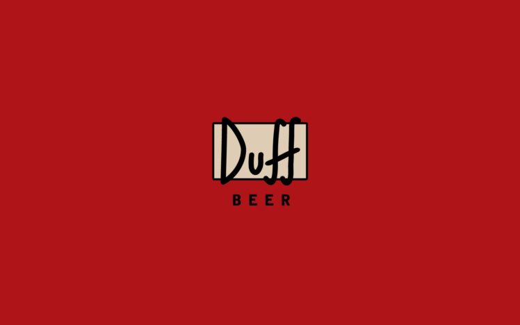 minimalistic, Red, The, Simpsons, Duff, Beer HD Wallpaper Desktop Background