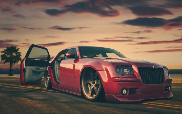 red, Cars, Custom, Chrysler, Tuning, Chrysler, 300c HD Wallpaper Desktop Background