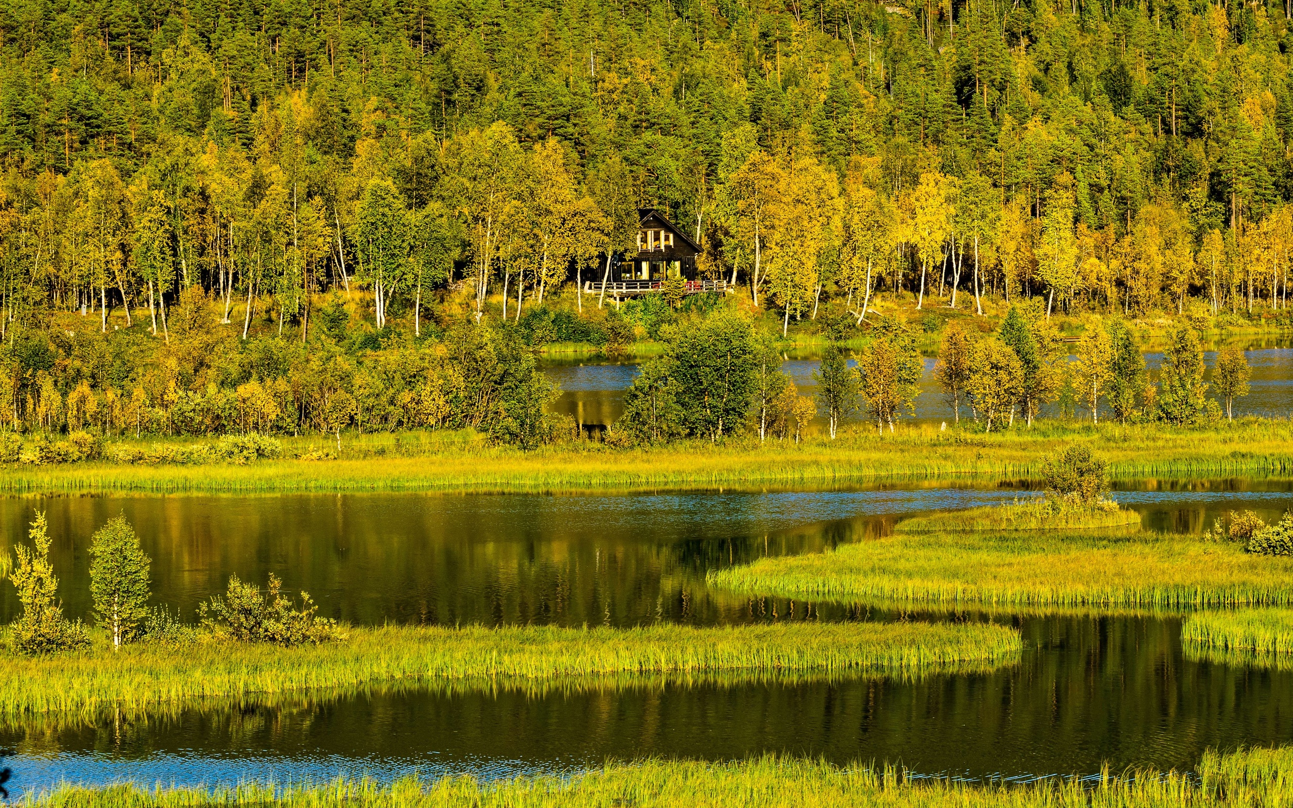bardufoss, River, Forest, House, Landscape Wallpaper