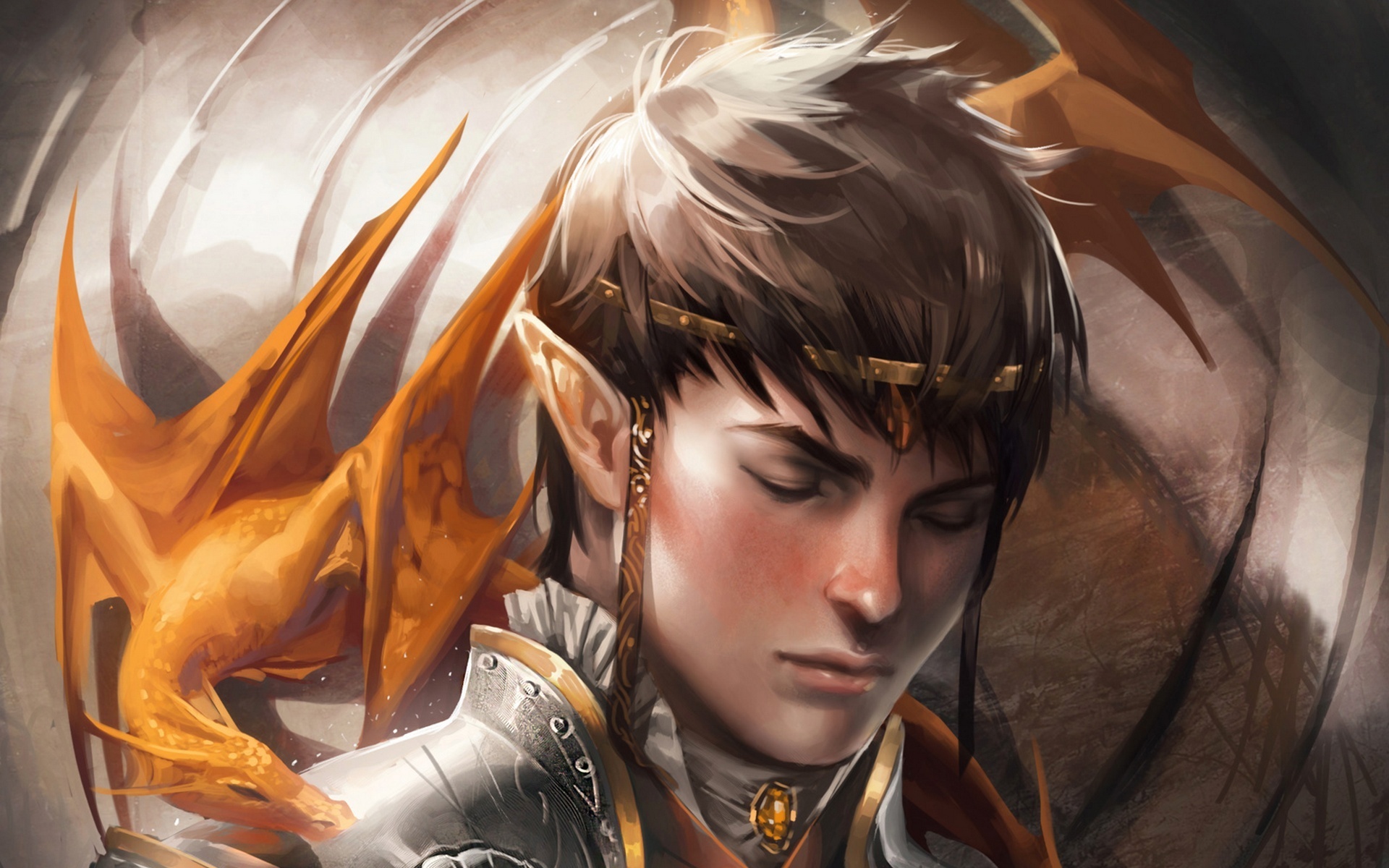 dragon, Faithful, Sakimichan, Art, Dragon, Elf, Fantasy, Art Wallpaper