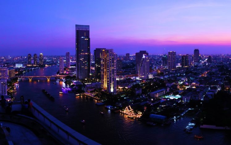 bangkok, Night, Lights HD Wallpaper Desktop Background