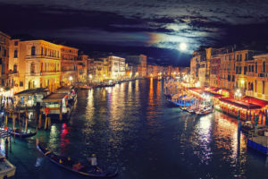 italy, Venice, Grand, Canal, Night, Reflection