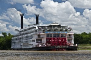 american, Queen, Steamboat, River, Clouds