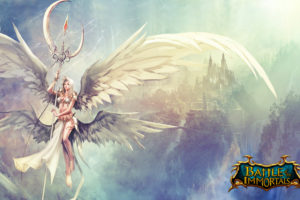 battle, Of, The, Immornals, Angel, Wings, Mage, Staff, Games, Fantasy, Girls